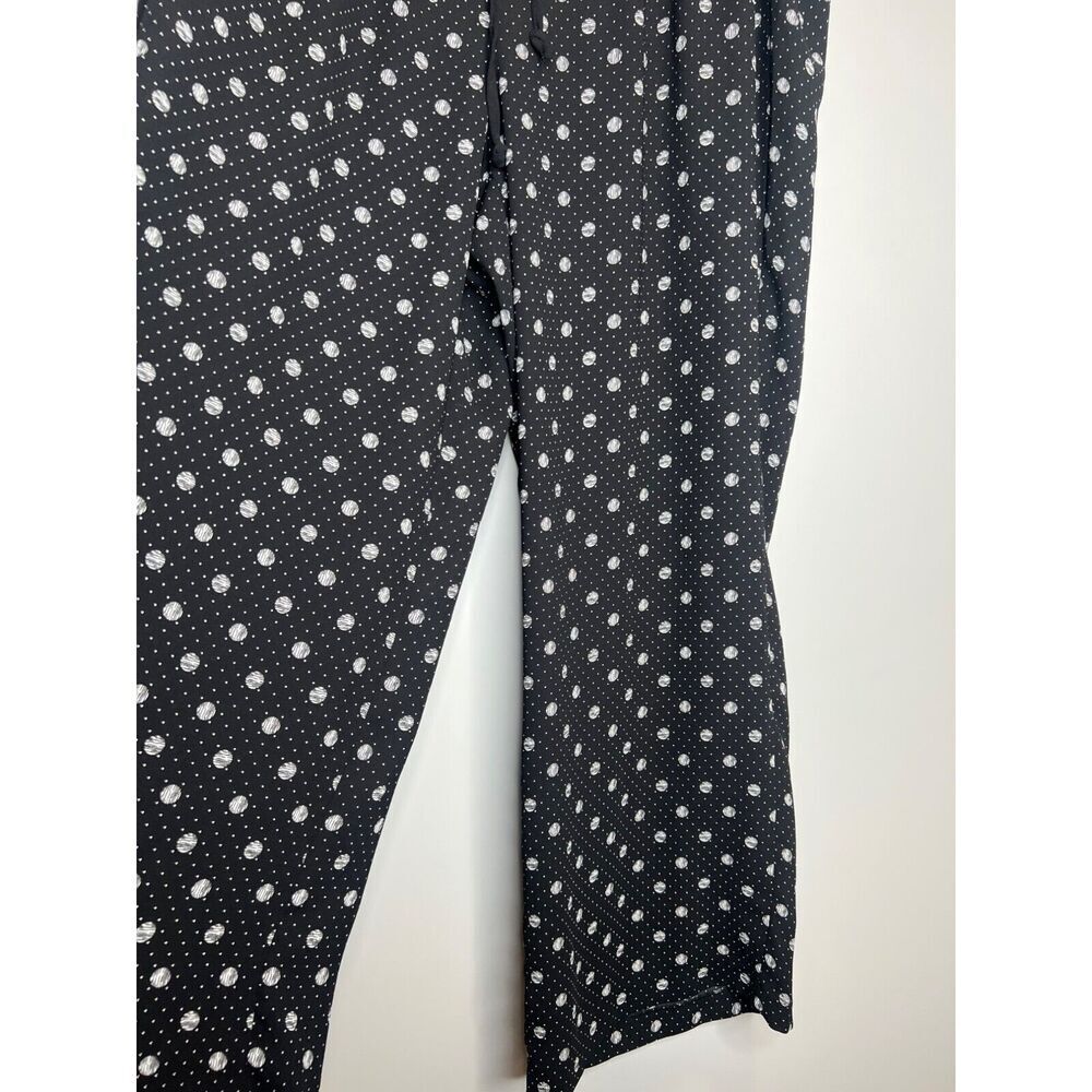 CJ Banks Women's 1X Pants Polka Dot Tie Waist Sheer wide leg Lightweight Black - Picture 2 of 6